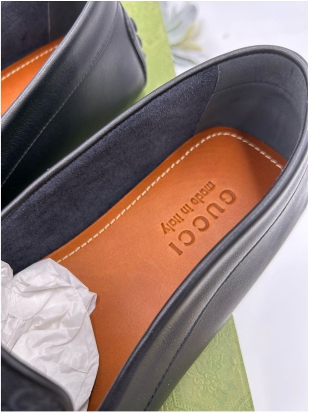 Men's Gucci interlocking G driver loafers size 8.5 fits 9 US made in Italy - Picture 5 of 7